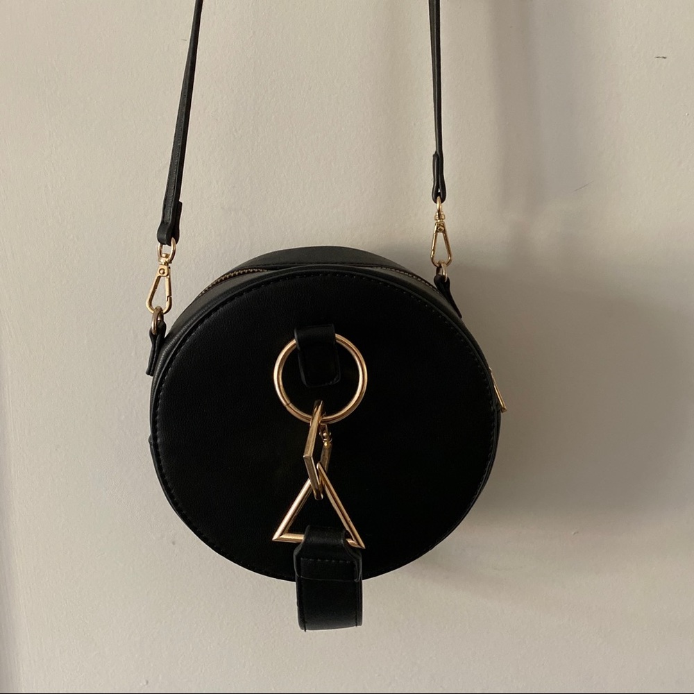 Round Vegan Leather Crossbody Bag